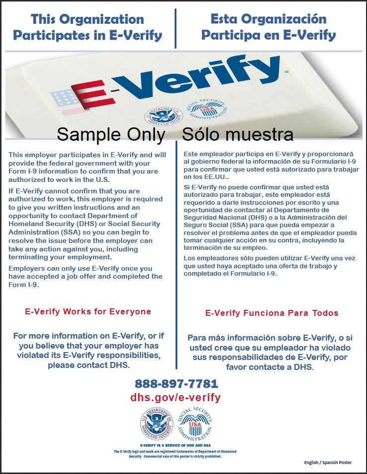 E-Verify Participation Poster