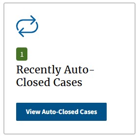 Screenshot of Recently Auto-Closed Cases within the E-Verify+ system.
