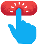 A hand with a finger pointing and clicking a button.