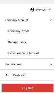 User Account and Dashboard option