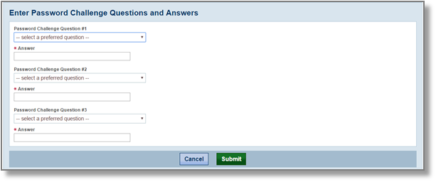 Enter Password Challenge Questions and Answers