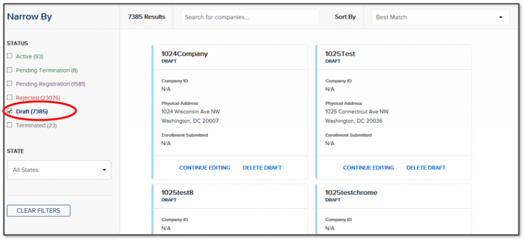 Screenshot of Manage Draft Enrolment - Process Overview highlighting the draft check box