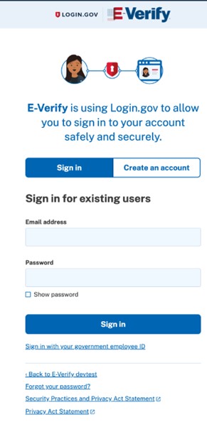 Screen capture of Login.gov sign in fields. 